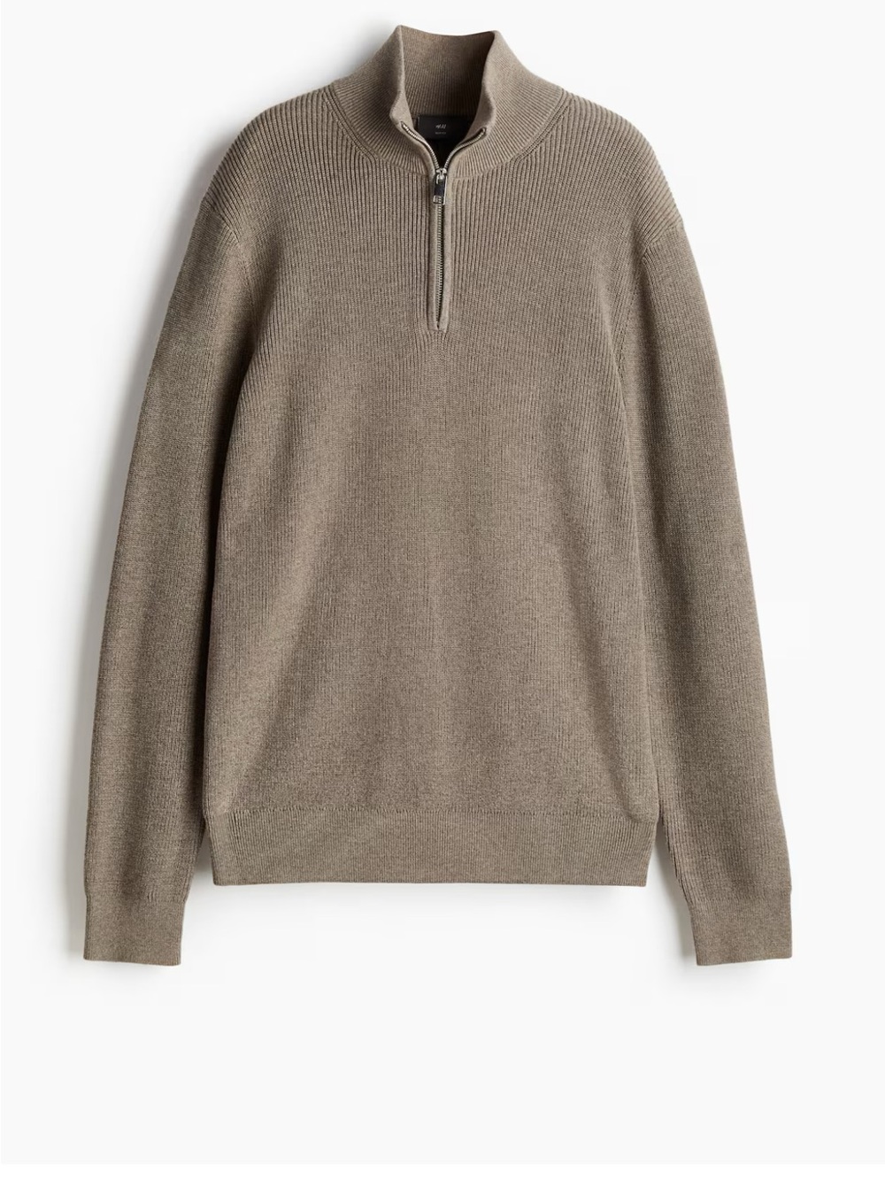 H&M Men's Half-Zip Sweater in Taupe. Size small